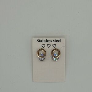 Luxury Titanium Steel Roman Numeral Earrings with Cubic Zirconia for Women